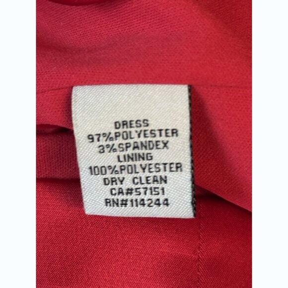 Eliza J Red Halter Dress 10 Satin Sheath Gold Chain Neck Evening Holiday Party - Picture 8 of 12